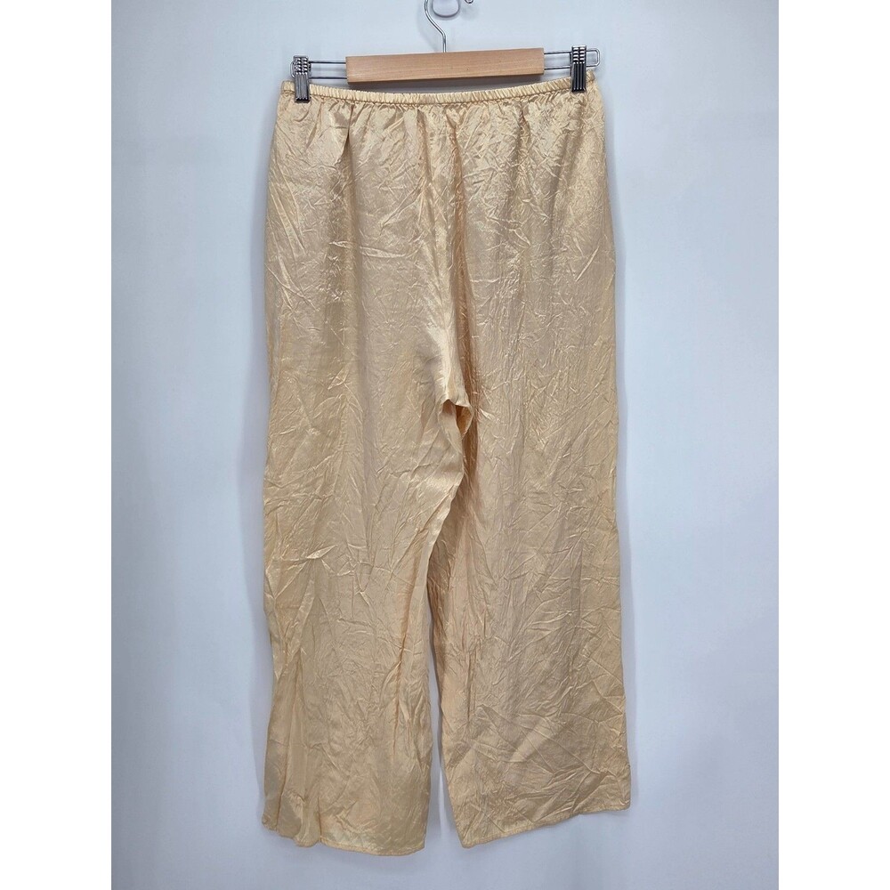 J Crew Cosmo Cropped Pants Womens Small Sweet Meringue Satin Wide Leg CN268 - Picture 2 of 5